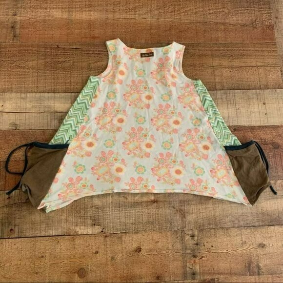 Matilda Jane Outfit Flower Print Sleeveless Top With Geometric Print Pants - Picture 10 of 16